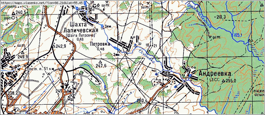 Карта АНДРЕЕВКА, Кемеровская область, Кемеровский район