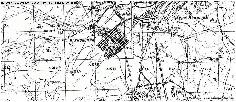 Карта ЯГУНОВСКИЙ, Кемеровская область, Ленинск-Кузнецкий район