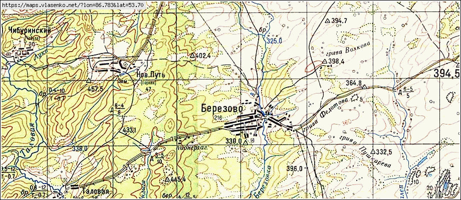 Карта БЕРЕЗОВО, Кемеровская область, Прокопьевский район