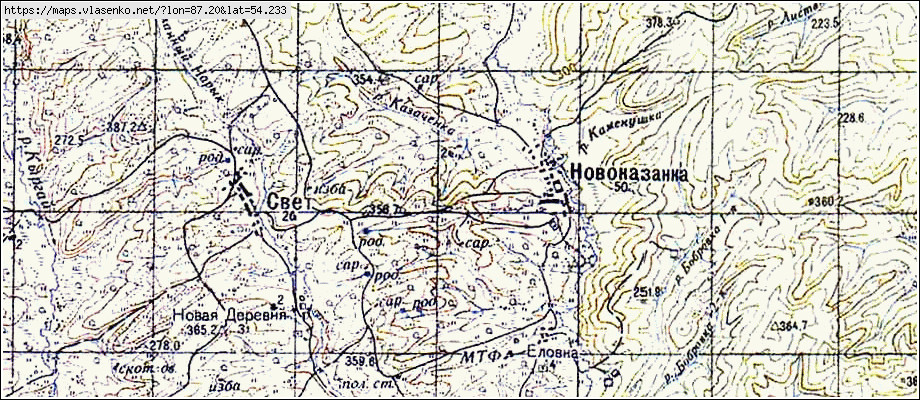 Карта НОВОКАЗАНКА, Кемеровская область, Прокопьевский район
