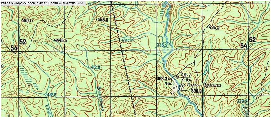 Карта прокопьевского района 1960 года