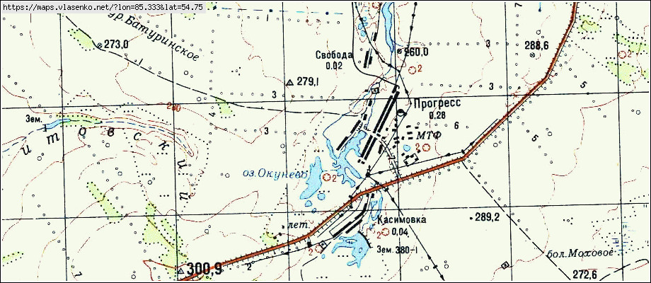 Карта ПРОГРЕСС, Кемеровская область, Промышленновский район
