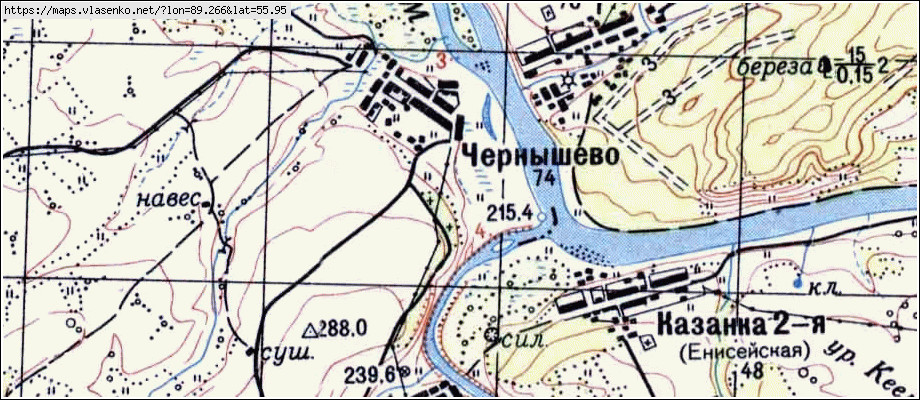 Карта ЧЕРНЫШОВО, Кемеровская область, Тяжинский район