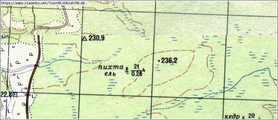 Карта ИТАТСКИЙ, Кемеровская область, Тяжинский район