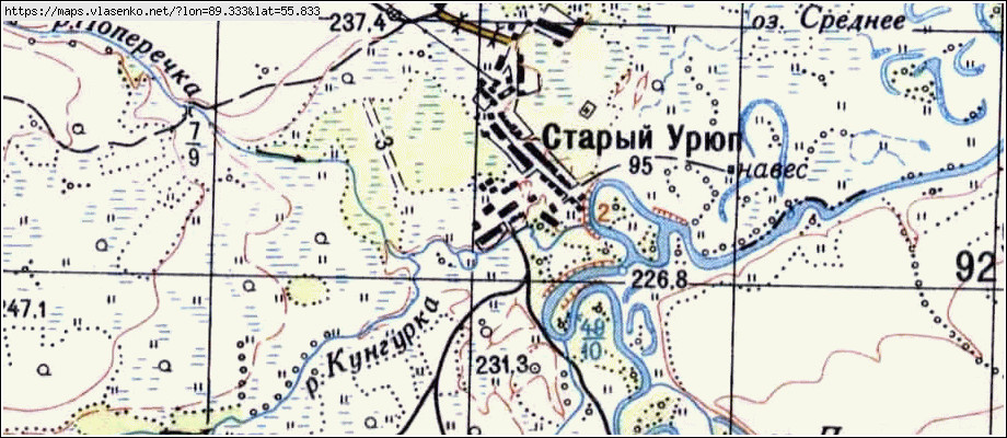 Карта СТАРЫЙ УРЮП, Кемеровская область, Тяжинский район