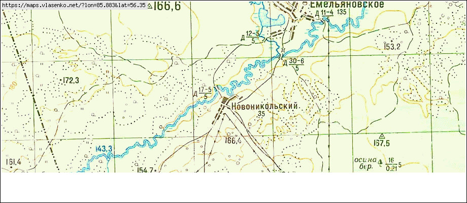 Карта НОВОНИКОЛЬСКОЕ, Кемеровская область, Яйский район