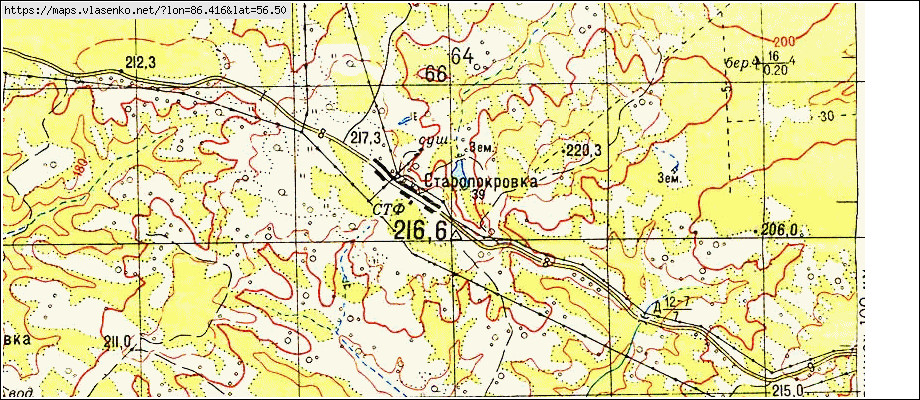 Карта СТАРОПОКРОВКА, Кемеровская область, Яйский район