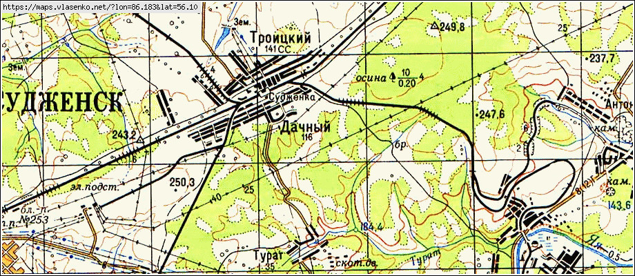 Карта СУДЖЕНКА, Кемеровская область, Яйский район