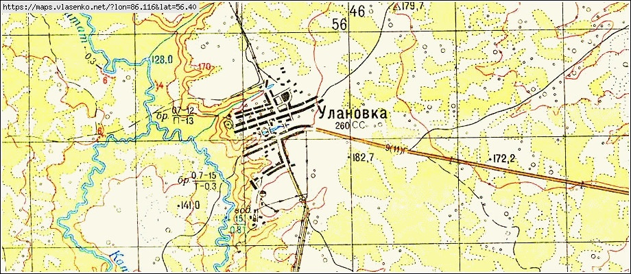 Карта УЛАНОВКА, Кемеровская область, Яйский район