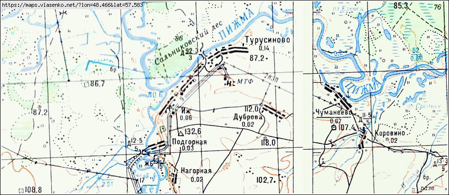 Карта пижанского района