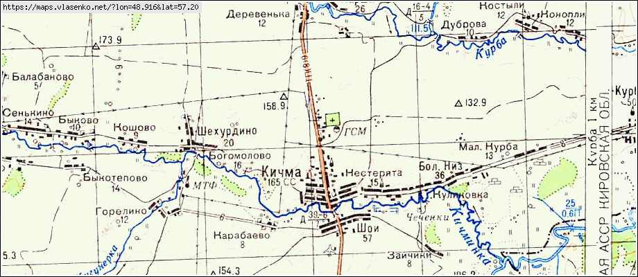 Старая карта советского района