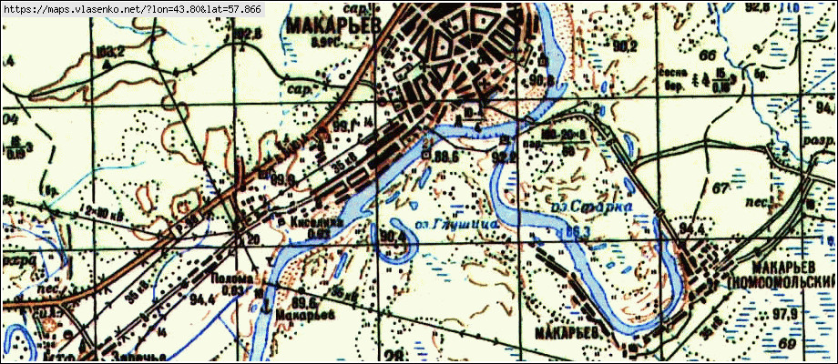 Карта МАКАРЬЕВ, Костромская область, Макарьевский район