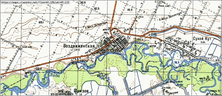 Карта курганинского района с населенными пунктами