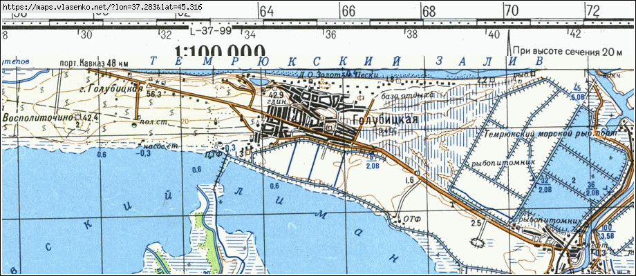 Карта темрюкского района с населенными пунктами