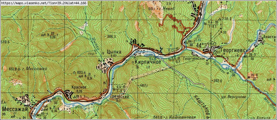 Топографическая карта туапсе