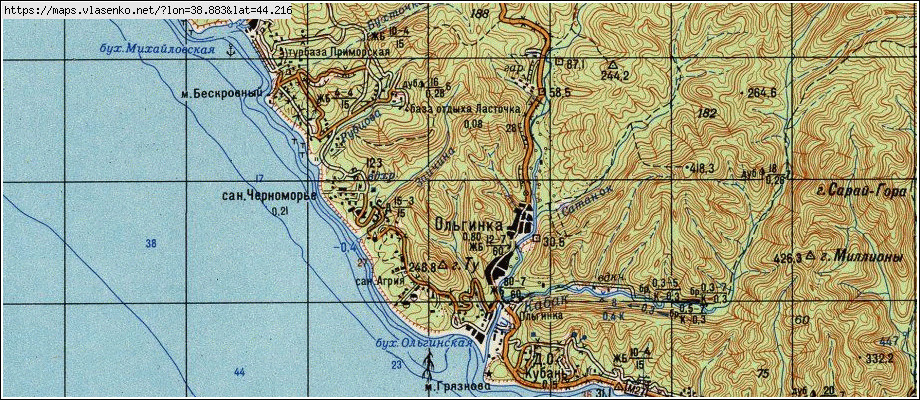 Карта пос ольгинка туапсинский район