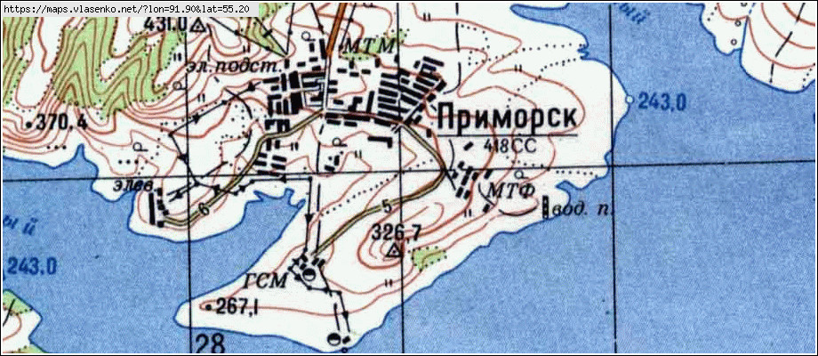 Приморск красноярский край карта