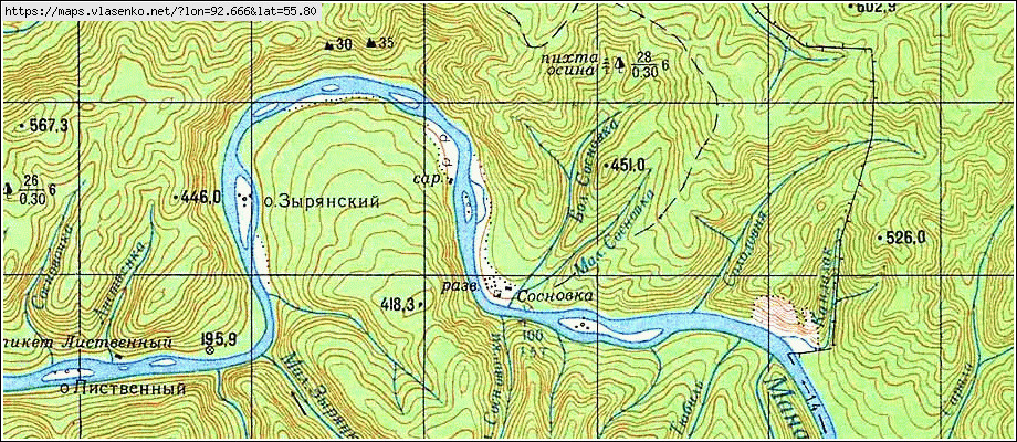 Манский поселок карта