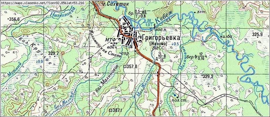 Спутниковая карта ермаковского района