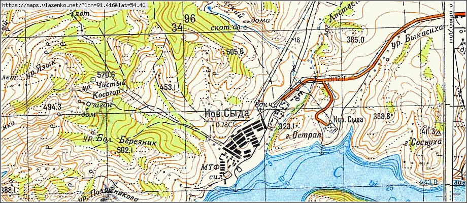 Красноярск краснотуранск карта