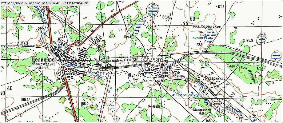 Карта села целинного курганской области