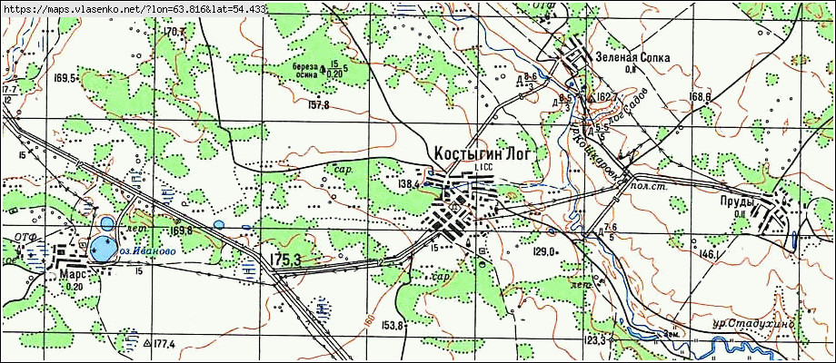 Старая карта сухого лога