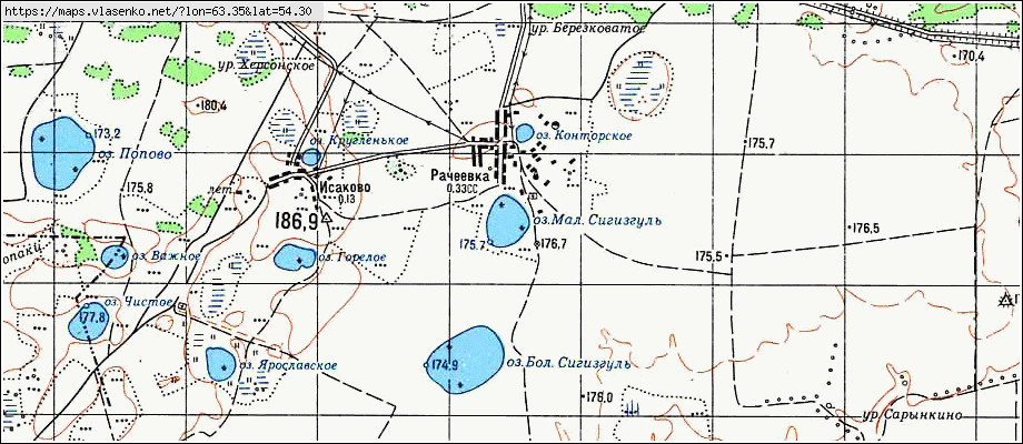 Старая карта целинного района курганской области