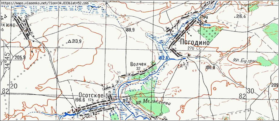 Топографическая карта курск