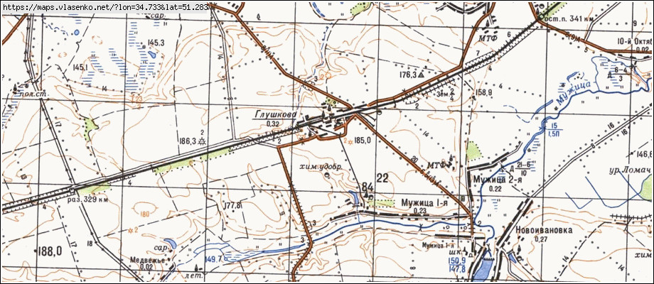 Теткино курская область карта