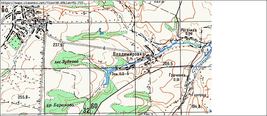 Подробная карта касторенского района