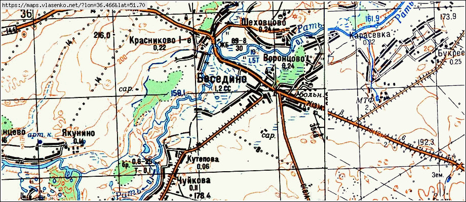 Карта беседино курской области