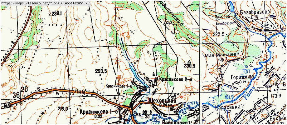 Топографическая карта курска