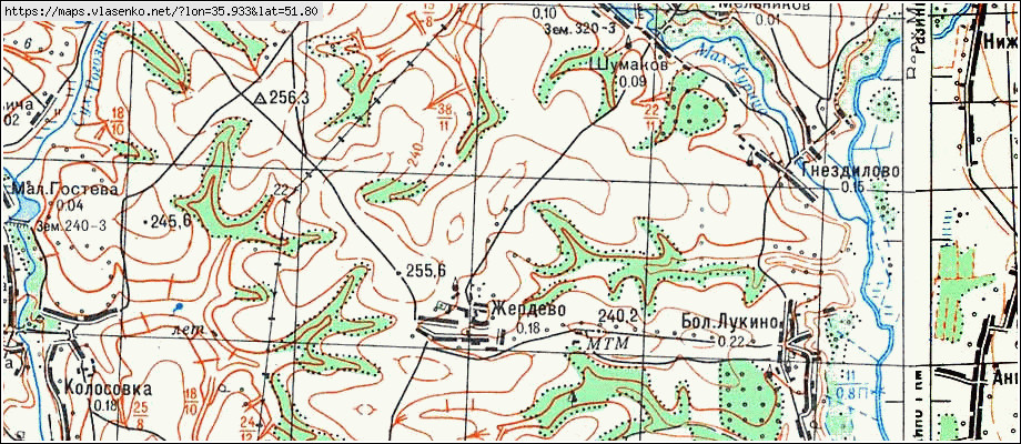 Топографическая карта курск