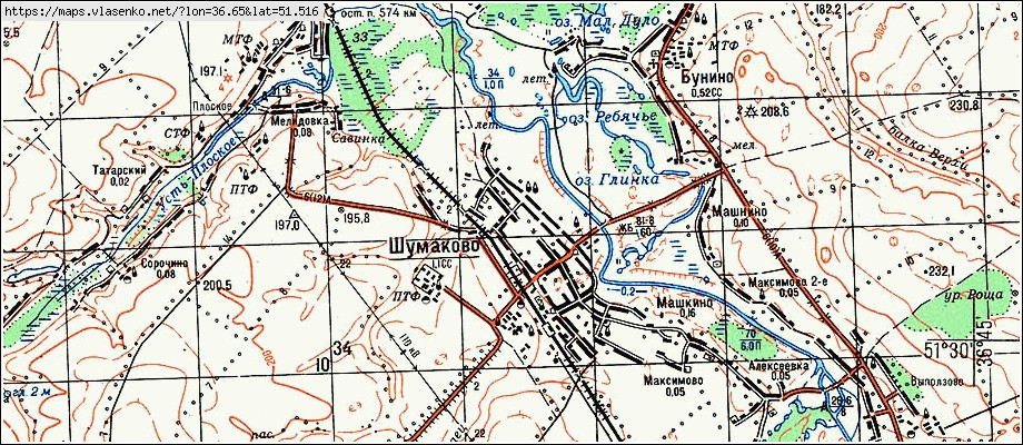 Шумаково курская область карта