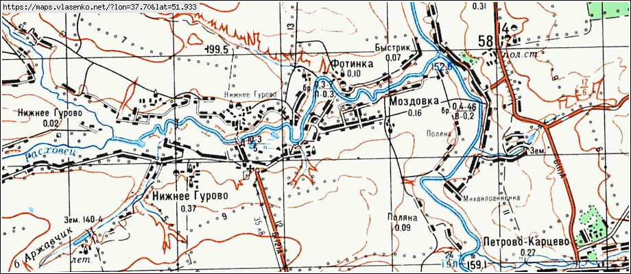 Топографическая карта курск