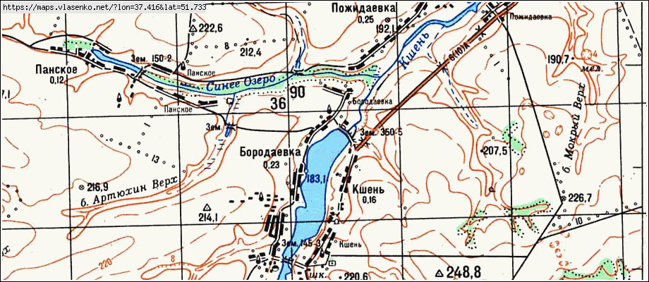 Кшень курская область карта