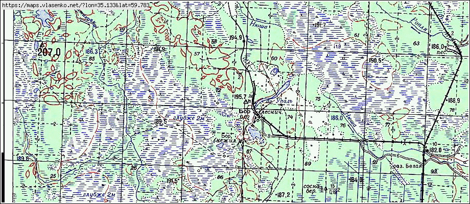 Карта БОР 2, Ленинградская область, Бокситогорский район