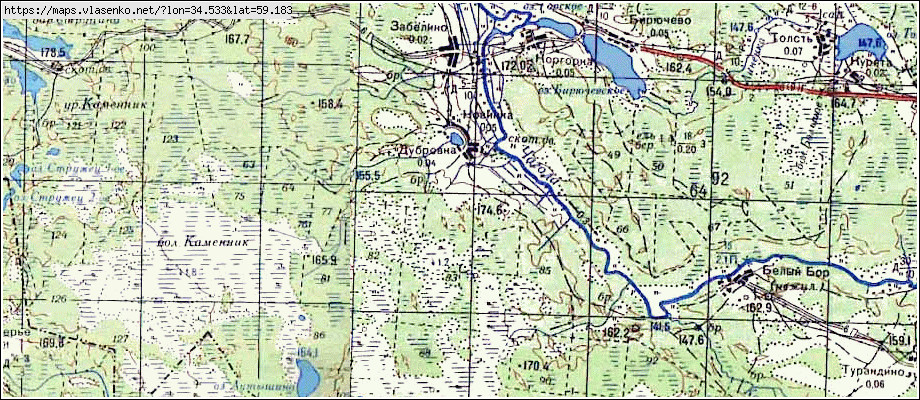 Карта ДУБРОВКА, Ленинградская область, Бокситогорский район
