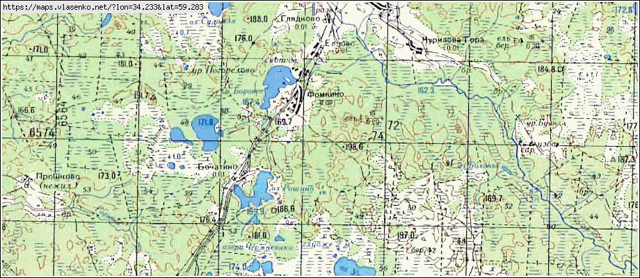 Карта ЕЛЗОВО, Ленинградская область, Бокситогорский район