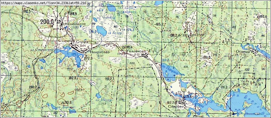 Карта ГОЛОВКОВО, Ленинградская область, Бокситогорский район