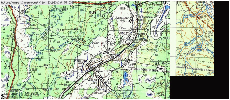 Карта ГОРКА 2, Ленинградская область, Бокситогорский район