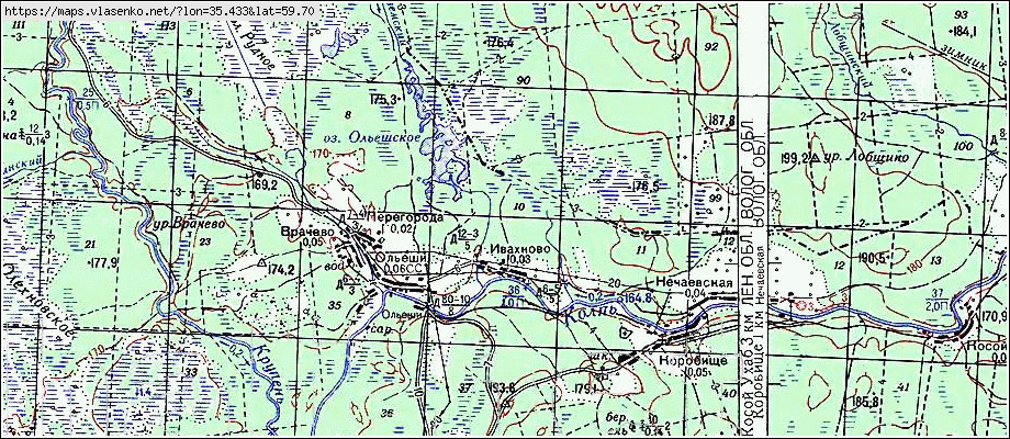 Карта ИВАХНОВО, Ленинградская область, Бокситогорский район