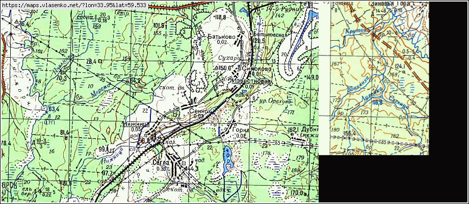 Карта ИЗВЕСТКОВАЯ, Ленинградская область, Бокситогорский район