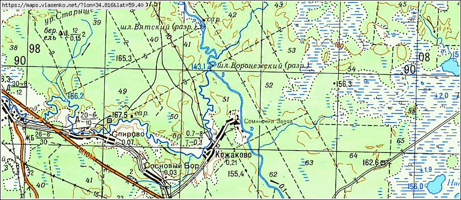 Карта КОЖАКОВО, Ленинградская область, Бокситогорский район