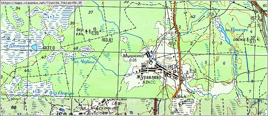 Карта МЫШКИНО, Ленинградская область, Бокситогорский район