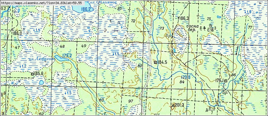 Карта НОВАЯ, Ленинградская область, Бокситогорский район