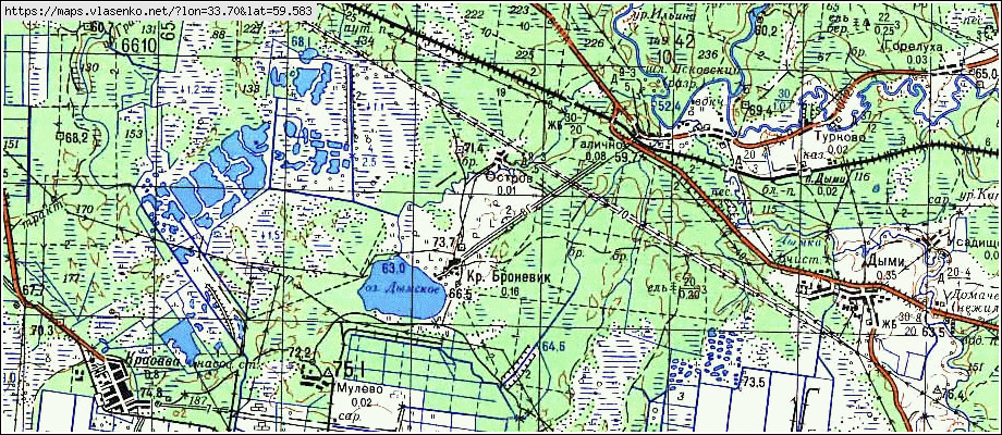 Карта ОСТРОВ 1, Ленинградская область, Бокситогорский район