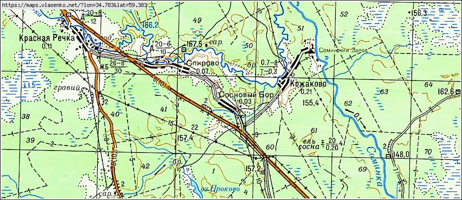 Карта СОСНОВЫЙ БОР, Ленинградская область, Бокситогорский район
