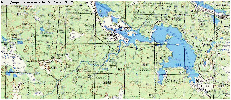 Карта СПИРОВО 1, Ленинградская область, Бокситогорский район