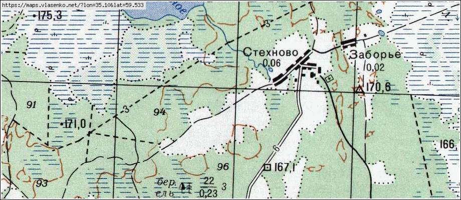 Карта СТЕХНОВО, Ленинградская область, Бокситогорский район